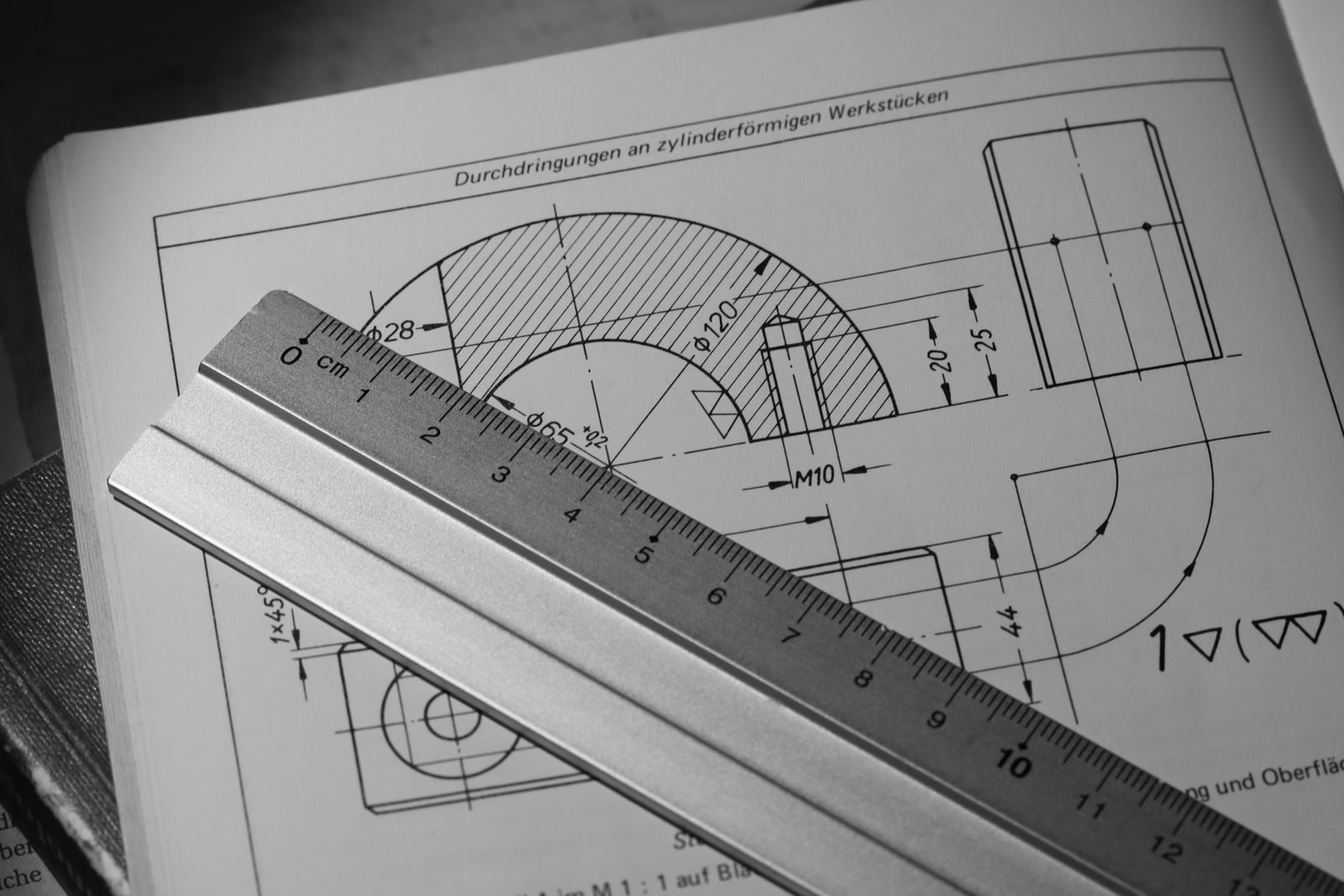 Engineering technical drawing showing dimension callouts on a mechanical part.